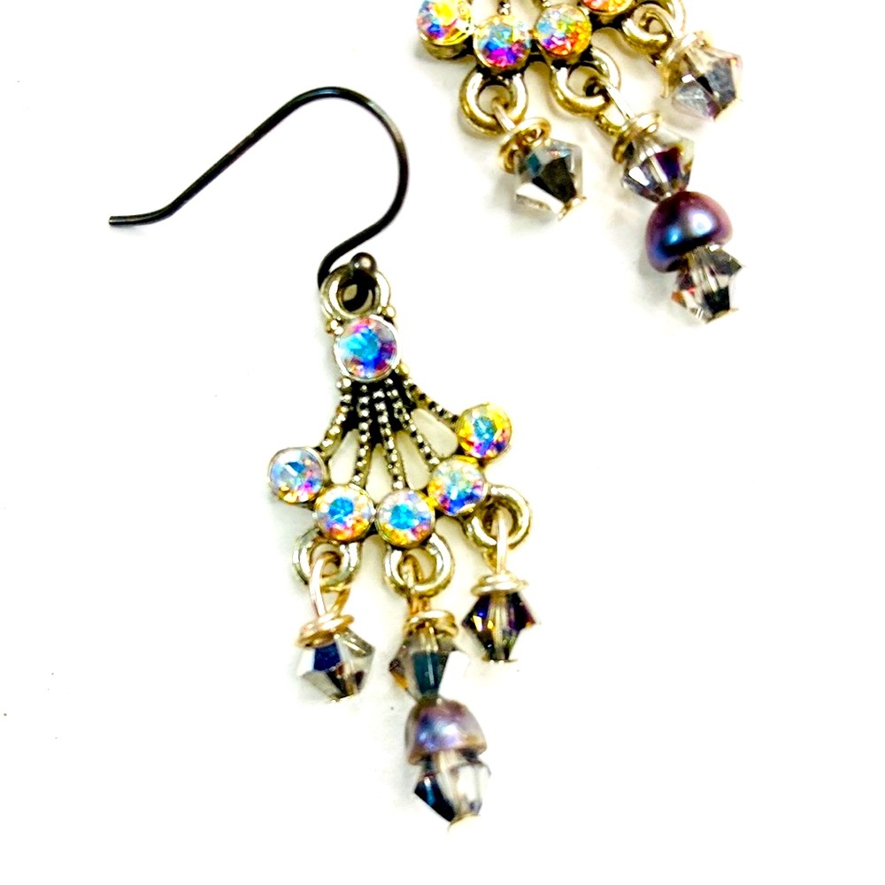 Dancing Sparkles Swarovski Freshwater Pearl Earrings